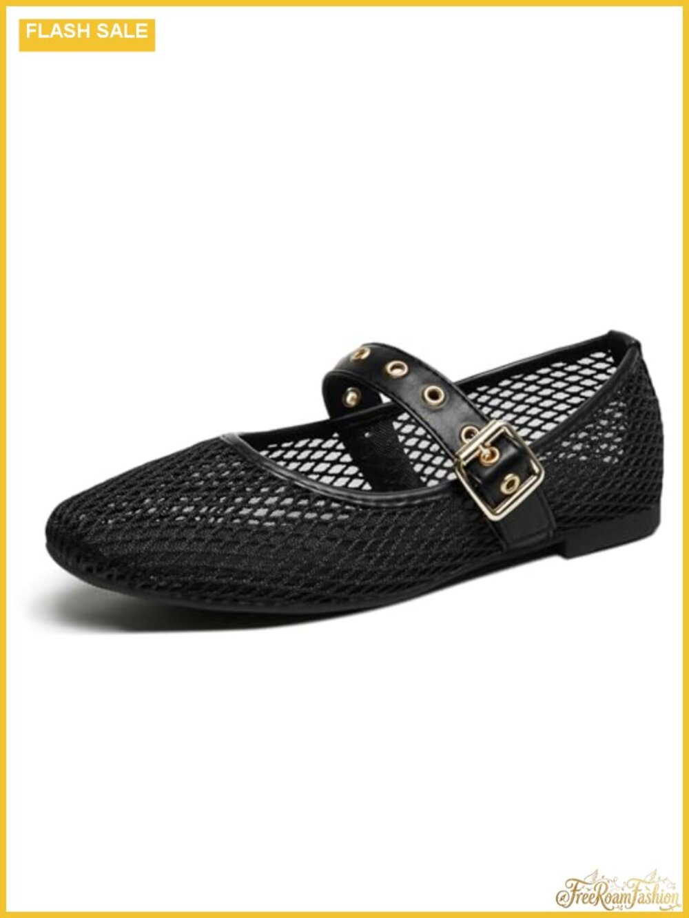 Women's Mesh Mary Jane Flats Square Toe Ballet Comfort
